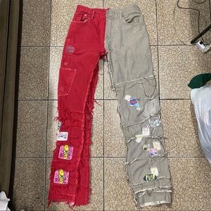 Two tone polo brick and cinderblock trousers